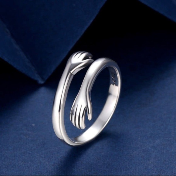 Hug Ring 925 Sterling Silver Anti Anxiety Spinner Ring for Women Men - Picture 2 of 4
